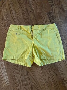 LOFT Bright Yellow High-Rise Cotton Shorts